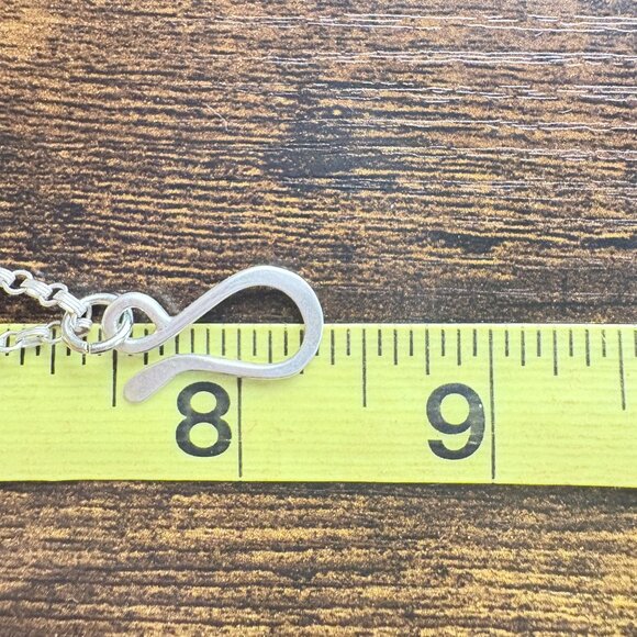 VTG Sterling Silver 925 Leaf Circle Link Chain Bracelet Size 8.25" Length - Picture 8 of 10